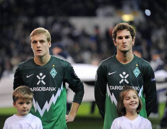 Tottenham Hotspur - SV Werder Bremen: Dominik Schmidt (re, SV Werder Bremen) und Felix Kroos (SV Werder Bremen) 