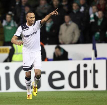 Tottenhams Younes Kaboul celebrates scoring his sides opening goal - Champions League, Tottenham Hotspur (white) vs. Werder Bremen (green), 24th November, 2010 EDITORIAL USE ONLY. No use with unauthorised audio, video, data, fixture lists, club league logos or live services. Online in-match use limited to 120 images, no video emulation. No use in betting, games or single club league player publications. o0 Jubel Freude