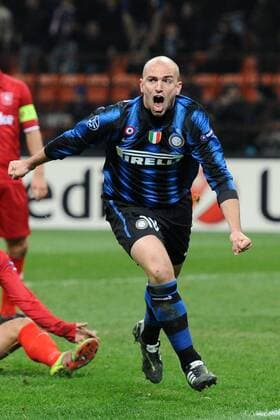 Inter Mailand (blau) - FC Twente Enschede (rot): Torjubel Esteban Cambiasso  o0 Jubel, Freude