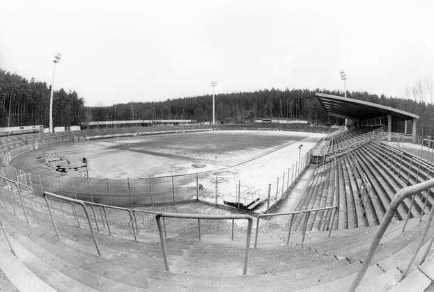 Fußball, Stadiongeschichte FC 08 Homburg Waldstadion in Homburg Aufnahmedatum geschätzt