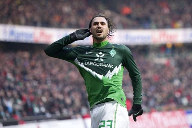 Hugo ALMEIDA (Bremen) Fussball 1. Bundesliga, SV Werder Bremen - FC St.Pauli, 28.11.2010 in Bremen, o0 Jubel, Freude
