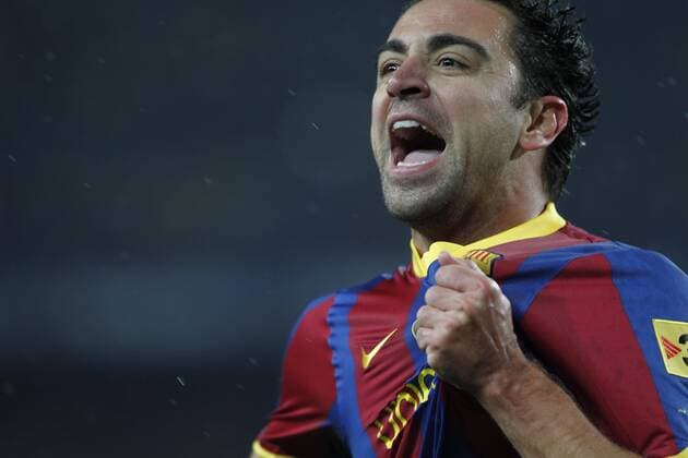 Xavi Hernandez (Barcelona) FC Barcelona vs Real Madrid (weiß) - Primera Division 2010 2011 xVIxMarcaxMediaxIVx o0 Jubel Freude
