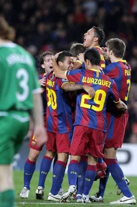 Football. FC Barcelona - Rubin Kazan, Torjubel FC Barcelona -  o0 Barca Jubel, Freude