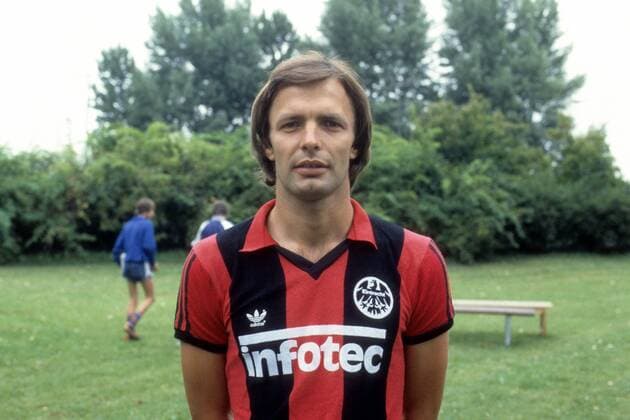 Karl Heinz Körbel (Eintracht Frankfurt) o0 Saison 1981 1982 1.BL Eintracht Frankfurt Präsentation, Pressetermin Porträt