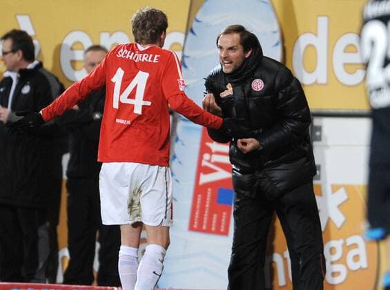 FSV MAINZ 05 - FC SCHALKE 04, Trainer Thomas Tuchel (Mainz 05) ist über Andre Schürrle (Mainz 05) verärgert