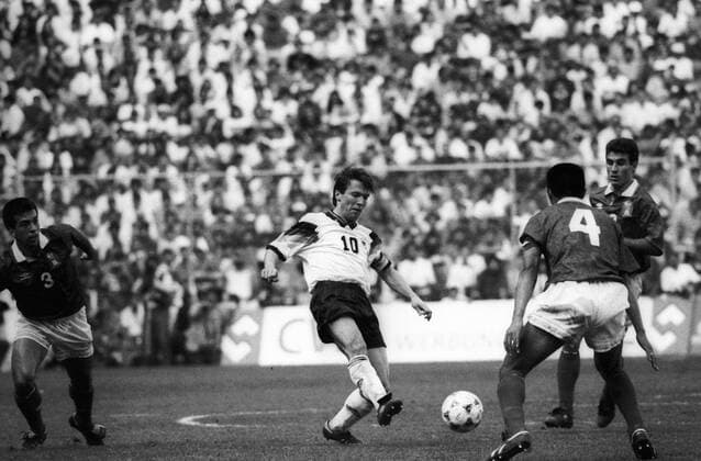 Lothar Matthäus (Deutschland, Mitte) Aktion, Mexiko City