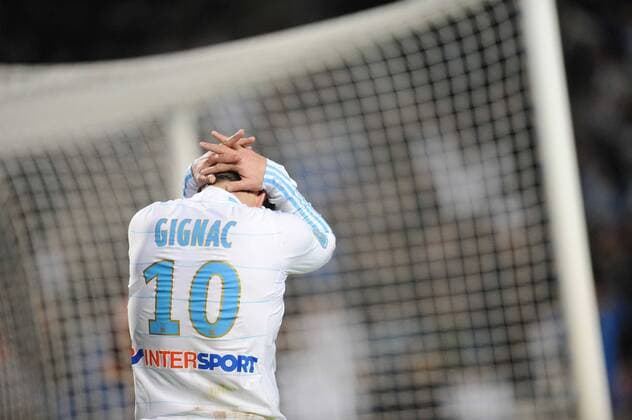 Ligue 1, Olympique Marseille (weiß) - Olympique Lyon (rot): Andre Pierre GIGNAC enttäuscht - NxLEGOUICxFEP - 