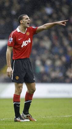 Rio Ferdinand of Manchester United - Barclays Premier League, West Bromwich Albion (white) vs. Manchester United (red) 1st January, 2011 EDITORIAL USE ONLY. No use with unauthorised audio, video, data, fixture lists, club league logos or live services. Online in-match use limited to 120 images, no video emulation. No use in betting, games or single club league player publications. o0 Wut Gestik