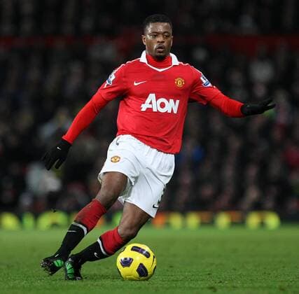 Football - Premier League - Manchester United vs. Stoke City Patrice Evra of Manchester United at Old Trafford