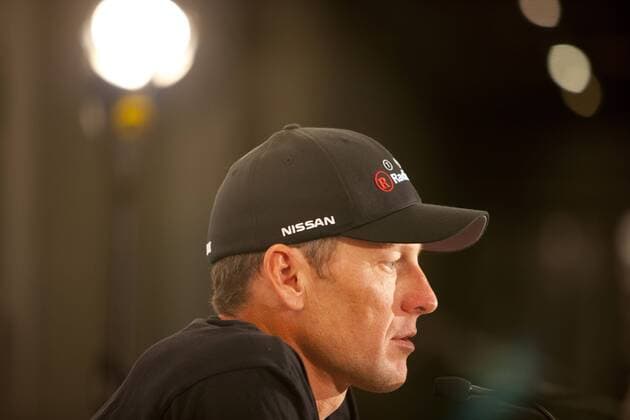 LANCE ARMSTRONG (Team Radioshack USA) at his first media conference since arriving to compete in UCI Pro Tour Tour Down Under cycle race, Adelaide - - ZUMAf96