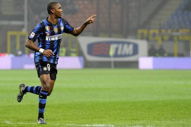 Inter Mailand (blau) - FC Bologna (weiß): Samuel Eto o  o0 Etoo Jubel Freude
