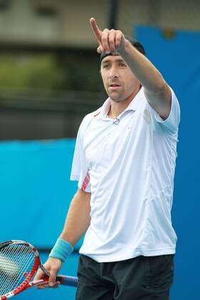 Benjamin Becker, GER, playing the 2011 Australian Open men s singles first round in Melbourne, 18 01 2011 -