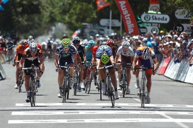 McLaren Vale - Willunga, Movistar 2011, Htc - High Road 2011, Rabobank 2011, Jos Ventoso (vorn) 
