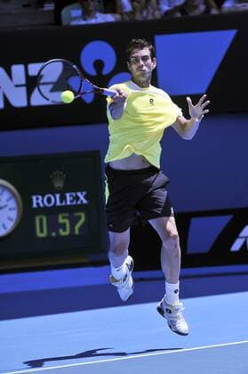 Australian Open 2011: Guillermo GARCIA-LOPEZ (ESP) in action xPeterxBlakemanx  ActionPlus11132362 Content restricted for UK based newspaper