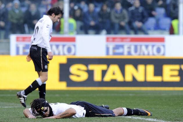 Sampdoria Genua (blau) vs Juventus Turin (Juve): Amauri vorn), Alessandro Del Piero 