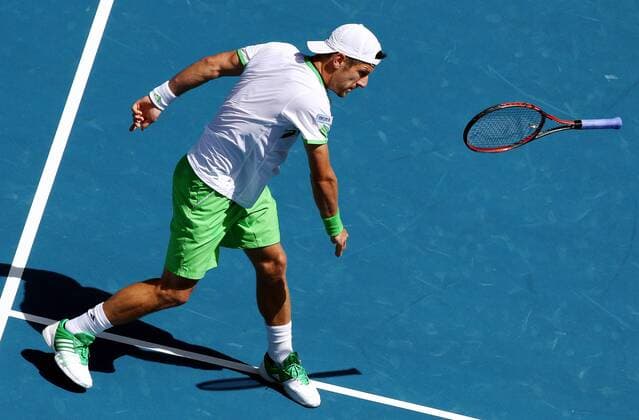 TENNIS - ATP, Australian Open MELBOURNE,AUSTRALIEN,24.JAN.11 - TENNIS - ATP World Tour, Grand Slam, Australian Open 2011. Bild zeigt die Enttaeuschung von Juergen Melzer (AUT).  o0 Wut