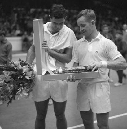Earl Butch Buchholz (USA, L) and Rod Laver (Australia). Prague, Czechoslovakia, 1965. (CTKxPhotox xZdenekxHavelka)  CTKPhoto00521419