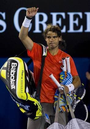 Rafael Nadal of Spain during the men s singles quarterfinal at the Australian Open tennis tournament in Melbourne, Australia, on Jan. 26, 2011.  o0 Enttäuschung