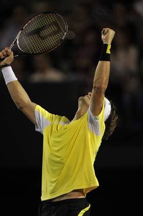 David Ferrer (ESP) --- quarterfinal, Australian Open  o0 Jubel Freude Emotionen
