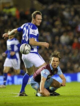 West Ham s Scott Parker (R) competes with Martin Jiranek of Birmingham City - Carling Cup Semi Final 2nd Leg - Birmingham City v West Ham United - 26th January, 2011 EDITORIAL USE ONLY. No use with unauthorised audio, video, data, fixture lists, club league logos or live services. Online in-match use limited to 120 images, no video emulation. No use in betting, games or single club league player publications.