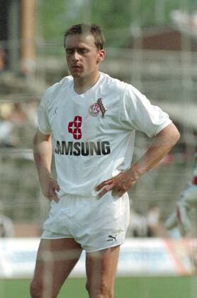 Thomas Allofs (Köln). 1. BL Saison 1988 1989 Hannover 96 gegen den 1. FC Köln 2:2 am 20.05.1989 im Niedersachsenstadion.