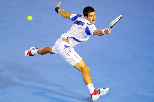 Jan. 27, 2011 - Melbourne, - Novak Djokovic (SRB) in action during his semi final match on day eleven of the 2011 Australian Open - ZUMAx35