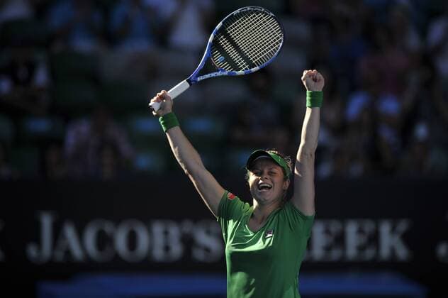Kim Clijsters of Belgium - semifinal round australian open 2011 day 11  o0 Jubel Freude
