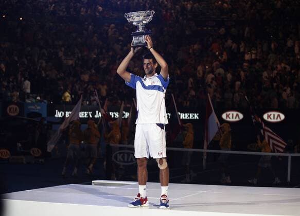Novak Djokovic (SRB) gewinnt die Australian Open 2011 - PUBLICATIONxONLYxINxGER