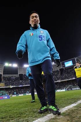 03.02.2011, Bari - Serie A 2010 2011 - AS Bari (weiß) vs Inter Mailand (blau) 0:3 --- Yuto Nagatomo (Inter)  o0 Freisteller0