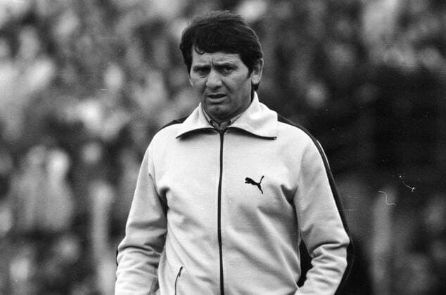 Fußball, Trainerhistorie, Wuppertaler SV 1. BL Saison 1974 1975 Eintracht Braunschweig gegen den Wuppertaler SV 1:1 am 03.05.1975. Trainer Janos Bedl (Wuppertal)
