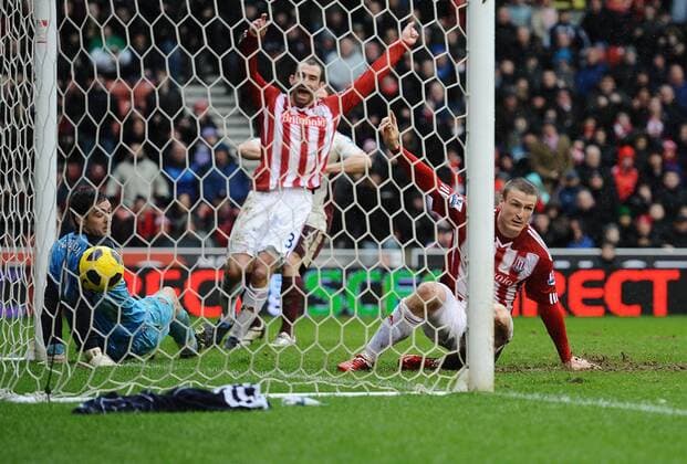 Stoke City vs. AFC Sunderland --- Robert Huth of Stoke City (R) scores the winning goal in extra time  o0 Tor Jubel Freude