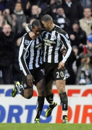 Newcastle s Leon Best (R) and Nile Ranger celebrate scoring his side s second goal --- Newcastle United vs. Arsenal FC EDITORIAL USE ONLY. No use with unauthorised audio, video, data, fixture lists, club league logos or live services. Online in-match use limited to 120 images, no video emulation. No use in betting, games or single club league player publications. o0 Freude