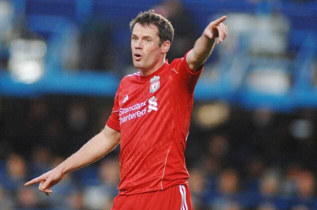 Football - Premier League - Chelsea FC London vs. Liverpool FC 06 02 2011 Jamie Carragher (Liv) -