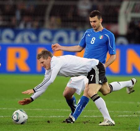 Thiago MOTTA (ITA, R), Bastian SCHWEINSTEIGER (GER) Dortmund, Germany Vs Italy - Friendly Match NicoloxZangirolami