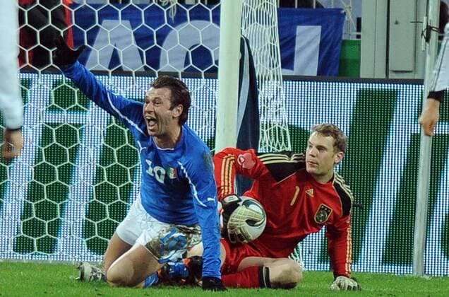 Antonio CASSANO (ITA, L), Manuel Neuer (GER) Dortmund, Germany Vs Italy - Friendly Match NicoloxZangirolami