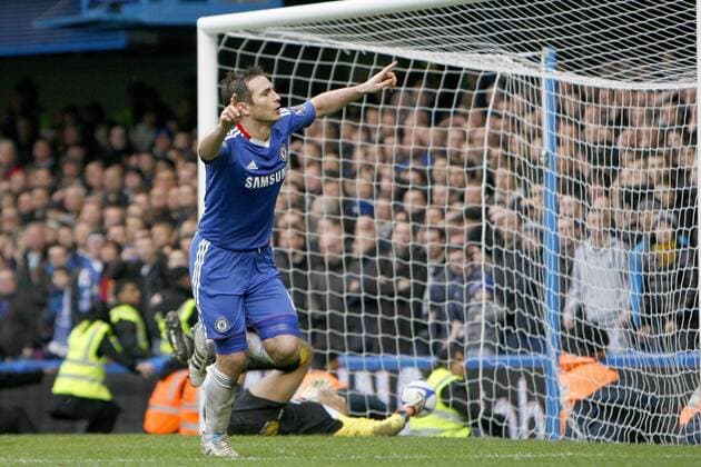 Chelsea FC vs. Everton FC --- Frank Lampard celebrates scoring  o0 Einzelbild Freude