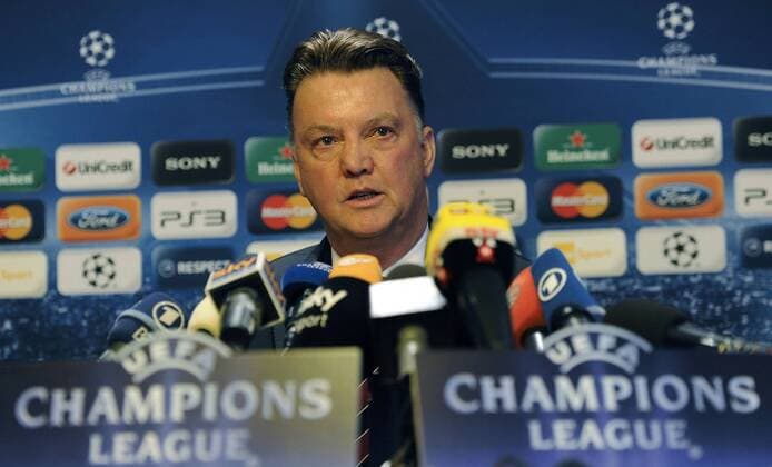 Mailand, Pressekonferenz des FC Bayern München - Trainer Louis Van Gaal 