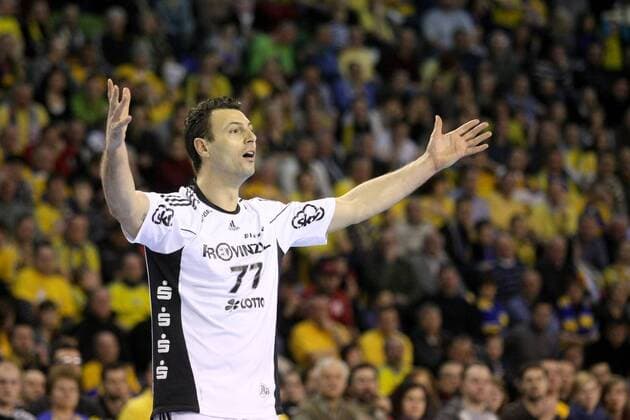 KIELCE, 06.03.2011 KS VIVE TARGI KIELCE (gelb) vs THW KIEL(weiß):. JEROME FERNANDEZ  060311TOM020