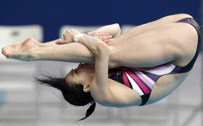BEIJING, March 26, 2011 -- Wu Minxia of China competes during the Women s 3m Springboard Final in FINA Diving World Series 2011-Beijing (CHN) at National Aquatics Center (Water Cube) in Beijing, March 26, 2011. --- 