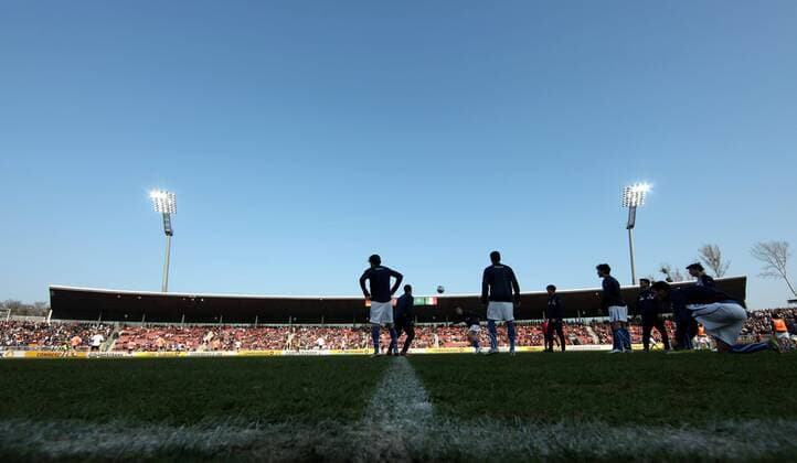 Fußball, Stadiongeschichte KSV Hessen-Kassel Fussball Länderspiel , U21 - Deutschland U21 , DFB-Auswahl: Auestadion Kassel