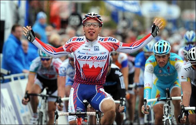 KBC DRIEDAAGSE DE PANNE KOKSIJDE - 3 TROIS JOURS DE LA PANNE ETAPPE 2 : OUDENAARDE - KOKSIJDE DENIS GALIMZYANOV (KATUSHA) --- xVINCENTxKALUTxPHOTOxNEWSx  o0 Jubel Freude