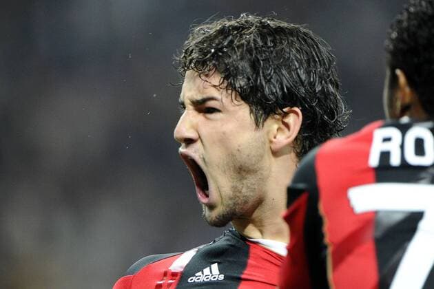 AC Mailand (rot) vs. Inter Mailand (blau) --- Torjubel Alexandre Pato  o0 Jubel Freude Emotionen