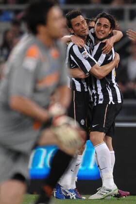 Alessandro MATRI (R) celebrates scoring 0:2 with Fabio Grosso (Juve) - AS Roma vs. Juventus Turin - Serie A - Andreaxstaccioli
