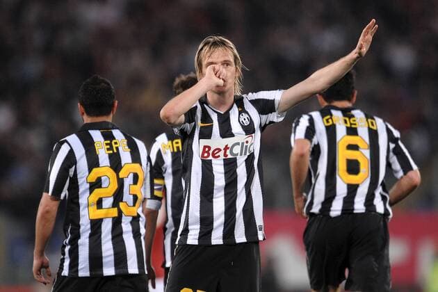 Milos Krasic (Juve) celebrates scoring 0-1 - AS Roma vs. Juventus Turin - Serie A - Andreaxstaccioli