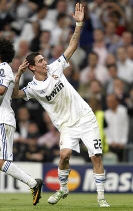 Real Madrid s Angel Di Maria celebrates, Real CF Madrid (white) - Tottenham Hotspur (black)  (201104051683) o0 Jubel, Freude