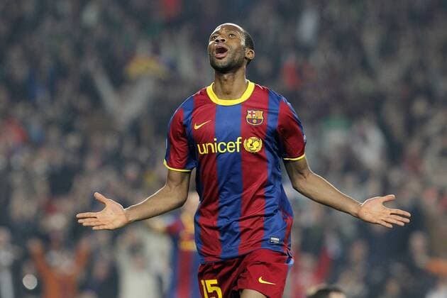 FC Barcelona s Seydou Keita celebrates goal - UEFA Champions League - FC Barcelona (Barca) - Shakhtar Donetsk -  (20120566)