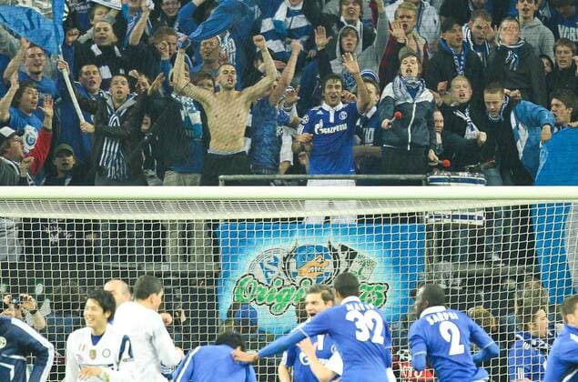 Gonzalez RAUL, S04 Nr.7 jubelt mit den Fans Fussball UEFA Champions League, Viertelfinale, Heimspiel, Gelsenkirchen , am 13.04.2011 FC SCHALKE 04 - INTER MAILAND ( - ) Saison1011 , Saison 2010 2011