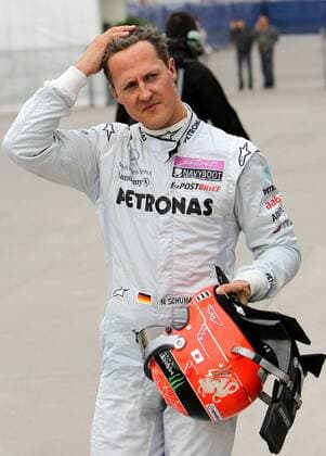SHANGHAI, April 16, 2011 -- Mercedes Formula One driver Michael Schumacher of Germany reacts during the qualifying session of the Chinese F1 Grand Prix at Shanghai International circuit in Shanghai, east China, April 16, 2011. ---  o0 Enttäuschung
