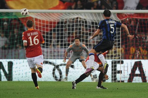 Gol Dejan Stankovic (Inter) - AS Roma (red) vs. Inter Mailand (blue) - Semifinale Coppa Italia, Roma, 19 04 2011 - AntoniettaXBaldassarre o0 Tor