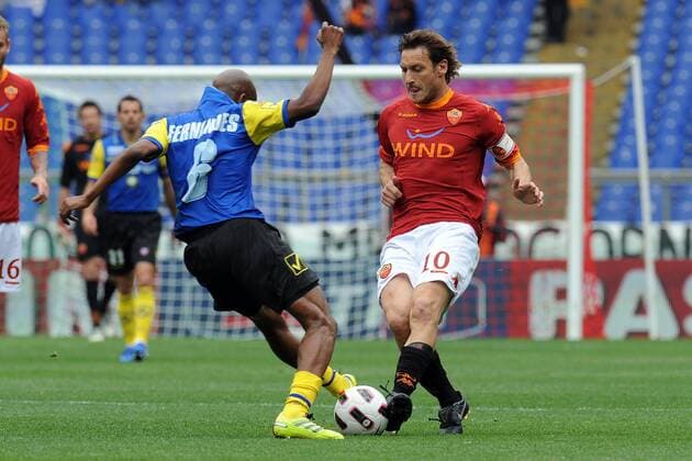 Francesco Totti (Roma) Gelson Fernandes (Chievo) - AS Rom (rot) vs Chievo Verona (blau) - AntoniettaXBaldassarre